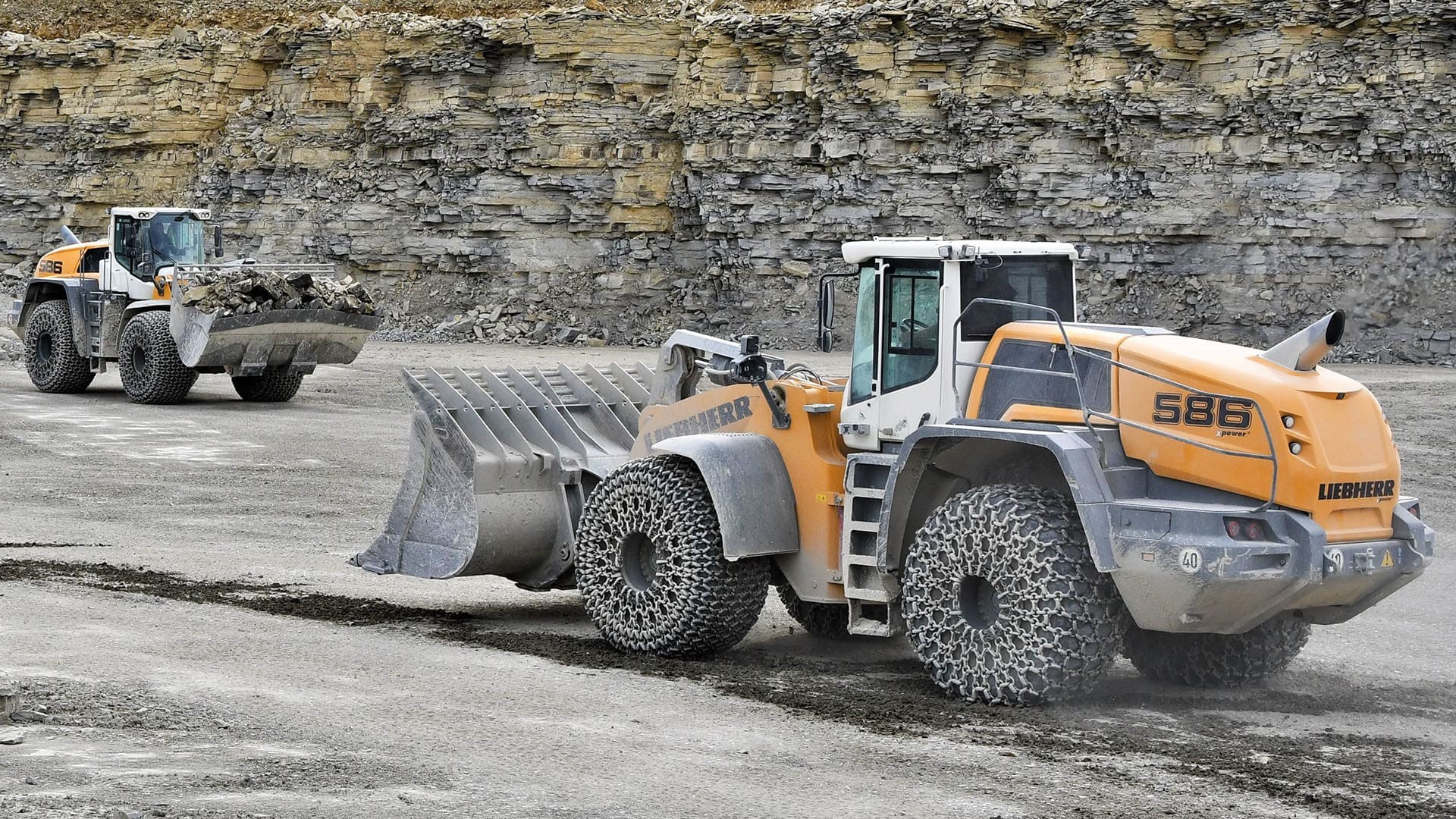 Liebherr mining and quarry equipment at work